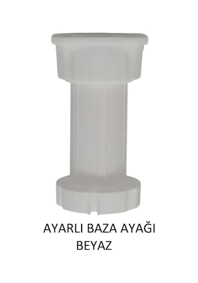 Ayarlanabilir Plastik Baza Ayağı 10-15 Cm, Beyaz, Çok Amaçlı Dolap Ayağı 1 Adet Beyaz