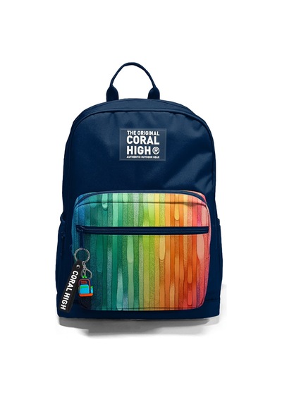 Coral High Lacivert Renkli Çizgili Okul Sırt Çantası 23690 Lacivert