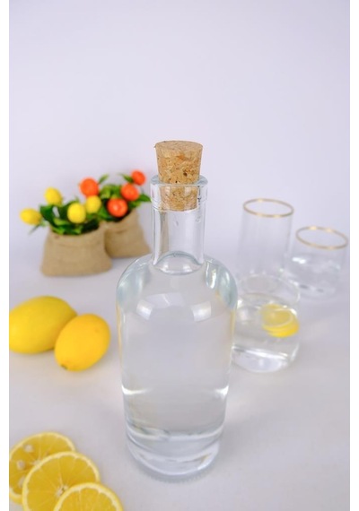 Digithome Mantar Kapaklı Cam Su Şişesi Başucu Sürahisi Karaf 700 Ml - Tg0809040001ecy C320.225
