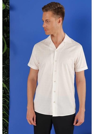 Efor G 1533 Slim Fit Beyaz Klasik Gömlek Beyaz
