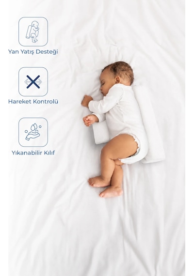 Babyjem Bebek Güvenli Uyku Yan Yatış Yastığı Beyaz Babyjem Bebek Güvenli Uyku Yan Yatış Yastığı Beyaz