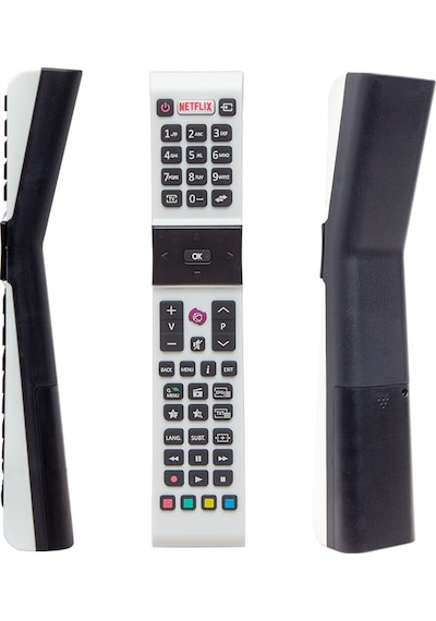 Profilo Rca49130 - Vestel Uyumlu Smart Sanyo - Jvc Netflix Tuşlu Beyaz Yazısız Lcd Led Tv Kumanda