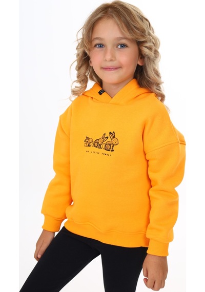 Toontoy Kız Çocuk Baskılı Sweatshirt Hardal