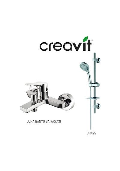 Creavit Luna Banyo Bataryası Ln 2500 Ve Sürgülü El Duş Seti Sh425 Krom