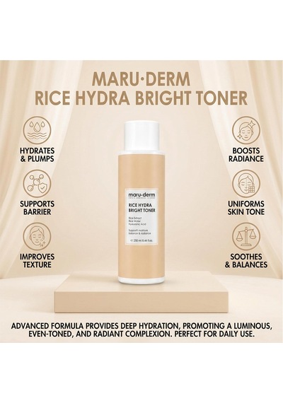 Maruderm Pirinç Özlü Aydınlatıcı Tonik Nem Dengeleyici Ve Canlandırıcı Cilt Toniği, Centella Asiatica İle, 250 Ml