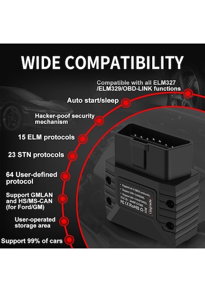 Vgate Vlinker Mc+ Bt3.0/ble4.0 Elm327 İçin Tarama Bluetooth Obd2 Araç Teşhis Ms Can Oto Aracı Android &amp İos Ve