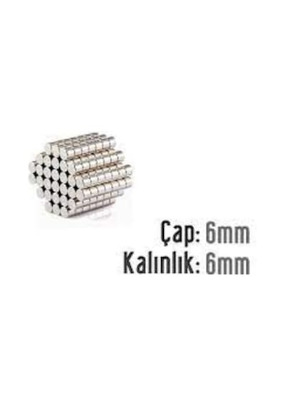 Neodyum Mıknatıs 6x6 Mm 10 Adet