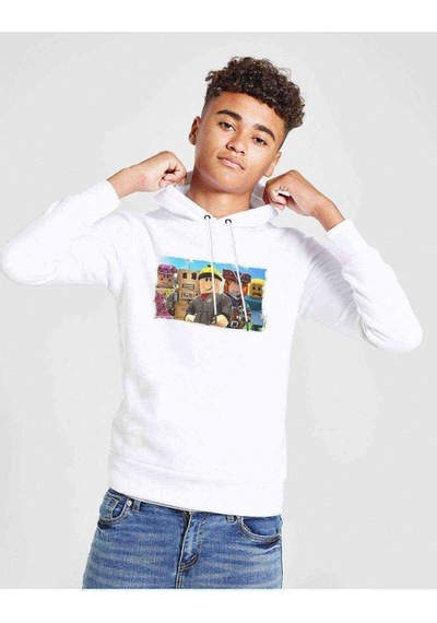Tshirthane Roblox 7 Baskılı Unisex Çocuk Kapüşonlu Beyaz Sweatshirt
