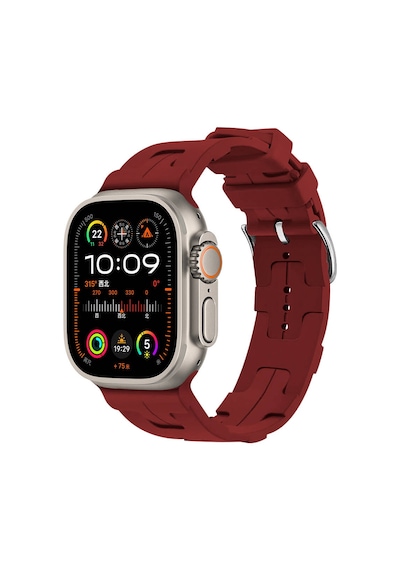 Ekılıf - Apple Uyumlu  Watch Ultra 49mm - Kordon Silikon Kordon Krd-92 - Mor