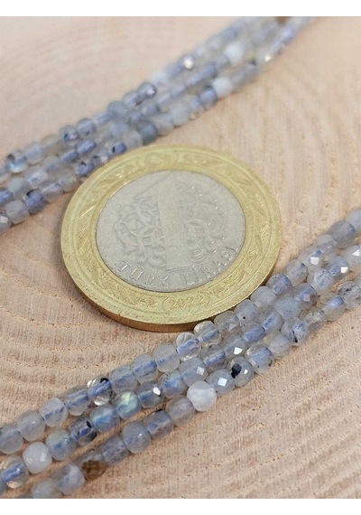 Bileklik Boy Labradorit Taşı Küp Şekilli Dizi 2.5mm 45304 Yarım Dizi 17cm Uzunluğundadır Çok Renkli