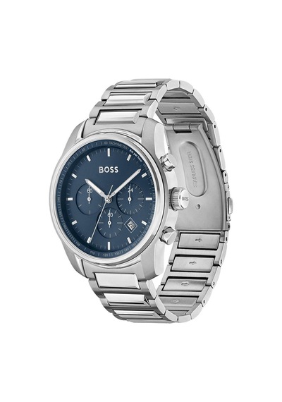 Hugo Boss HB1514007 Çelik Gri Mavi Kadran 44mm Erkek Kol Saati