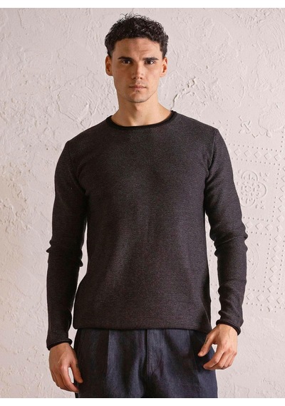 Gmg Fırenze Gu25mfw04011 Siyah Erkek Bisiklet Yaka Slim Fit Triko Kazak