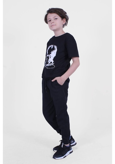 Atatürk Ve Imza Baskılı Ay Yıldız Desenli Uzun Kol Unisex Beyaz-siyah Takım Beyaz - Siyah Atatürk Ve Imza Baskılı Ay Yıldız Desenli Uzun Kol Unisex Beyaz-siyah Takım Beyaz - Siyah
