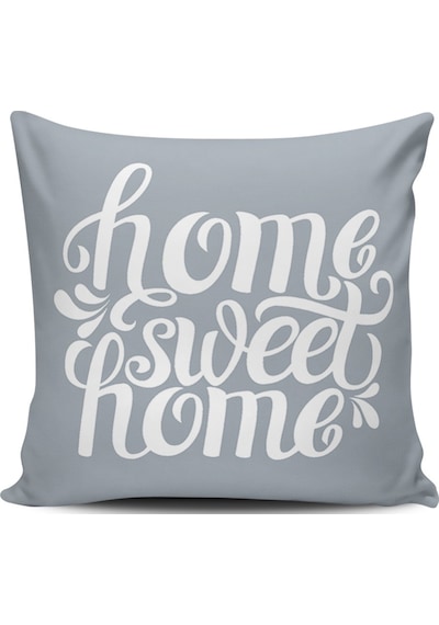 Kırlent Dünyası Home Sweet Home Dijital Baskılı Kırlent Kılıfı (486333180)