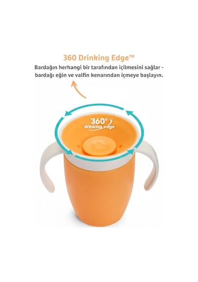 Munchkin Mucize 360 Alıştırma Bardağı 6 Ay+ 207 Ml Turuncu