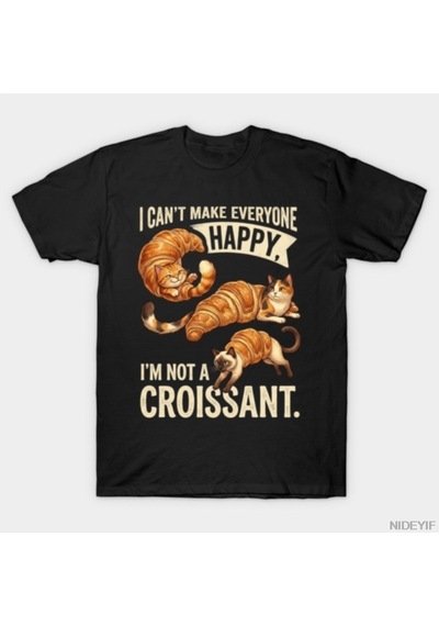 Flood Of Style Herkesi Mutlu Etmeyeceğim-sen Ben Bir Kruvasan Kedisi Değilim Erkek Kadın T-shirt %100 Pamukl Çok Renkli