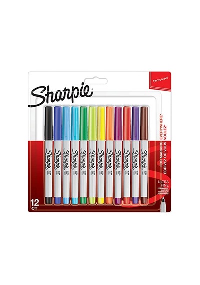 Sharpie Ultra Fine, Süper İnce Uç, Karışık 12'li Paket Çok Renkli