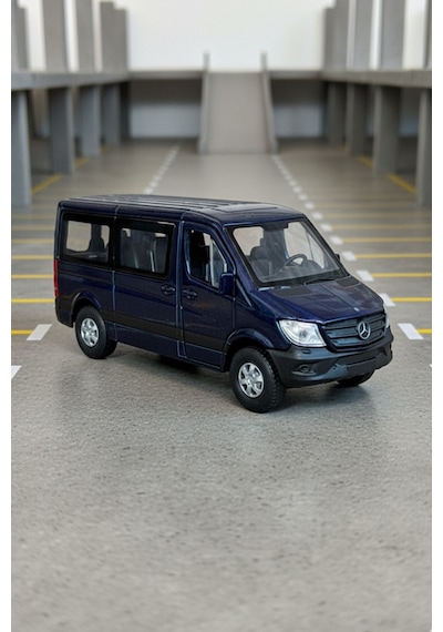 Beyaz 1:43 Ölçek Die Cast Kapıları Açılır Lisanslı Mercedes Sprinter Oyuncak Metal Model Araba Çok Renkli