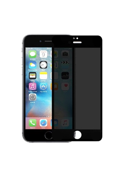 Apple Uyumlu iPhone 6s Plus Görünmez Hayalet Full Kaplayan Ekran Koruyucu Cam Siyah Renk