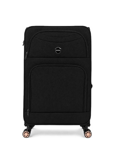 Fossil Unisex Kumaş Büyük Boy Ultra Hafif Şifreli Körüklü Kendi Etrafında Dönebilen Valiz 010-01 Siyah