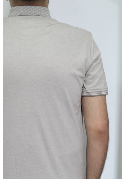 Santa Dmc Tekstil Erkek Düz Spor Kesim Normal Kalıp Polo Yaka T-shirt Açık Kahverengi