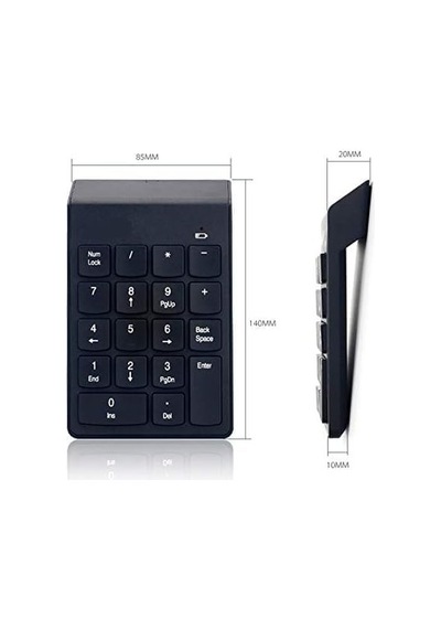 Usb Numpad Keypad Kablosuz Numerik Klavye Usb Numaratör Tuş Black