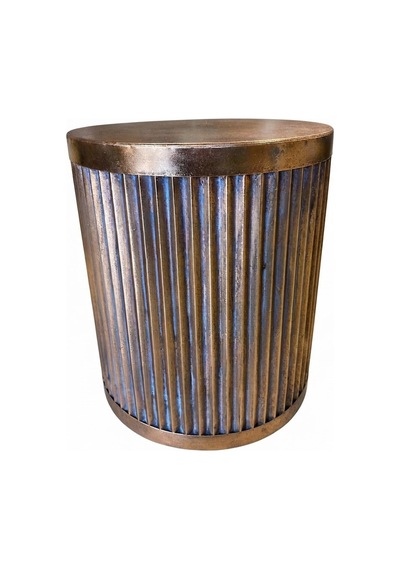 Panalı Metal Dekoratif Sehpa Küçük Boy 42 X 36 Cm Bakır