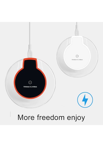 Fantasy Şeffaf Led Işıklı Kablosuz Hızlı Şarj Cihazı Beyaz