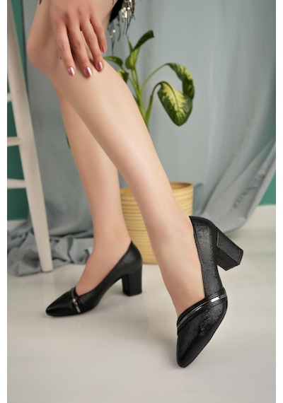 Nesil Shoes Desca 614 Siyah Nova Topuklu Kadın Ayakkabı-siyah Nova Siyah Nova
