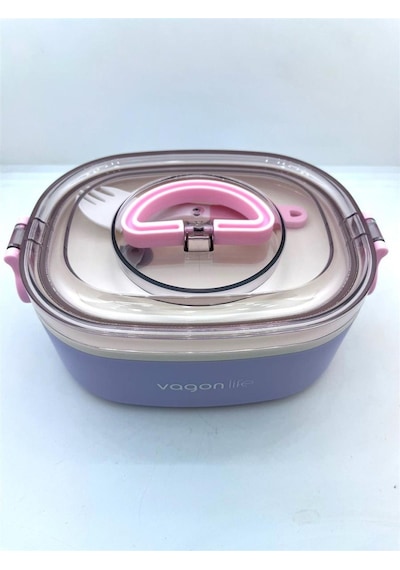 Vagonlife Paslanmaz Çelik Tek Bölmeli Yemek Kabı - Lunch Box Vgn540 Lila Lila