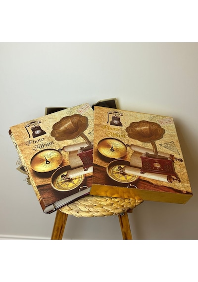 Rabsev Rs21 Fotoğraf Albümü 10x15cm 600 Lük Gramafon Desenli Kutulu Yatay Dikey Modeli