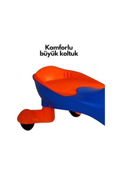 Swing Car Karınca Çocuk Kaykayı Sevimli Ayıcık Sepetli Lacivert-turuncu