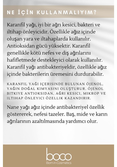 Boco Born In Cosmetics Karanfil + Nane %100 Saf Uçucu Yağı 2 x 10 ML