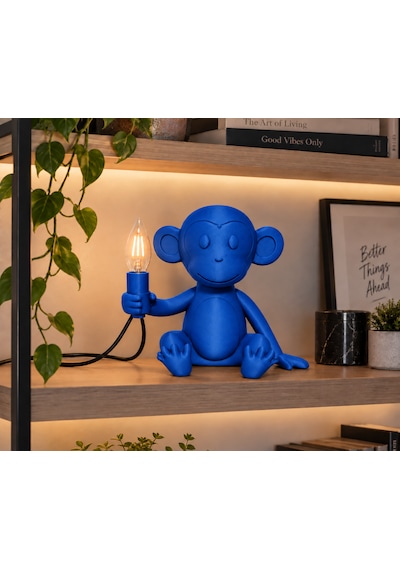 3dlab Moko 3d Baskı Maymun Figürlü Masa Lambası Mavi