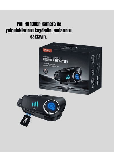 Q28 Kask Kulaklık, Bluetooth 5.3, Su Geçirmez, Gürültü Azaltma