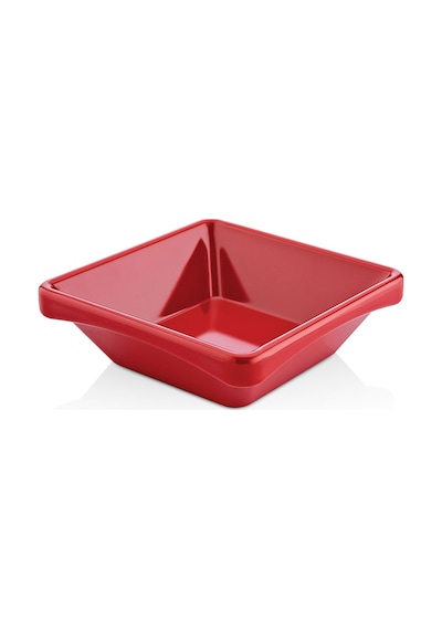 12 Adet Melamin Kare Minimal Sosluk Ve Çerezlik - 12x12 Cm 210 Ml Kırmızı Makinede Yıkanabilir