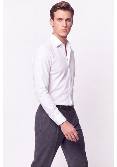 Slim Fit Pamuklu Beyaz Gömlek G 1607