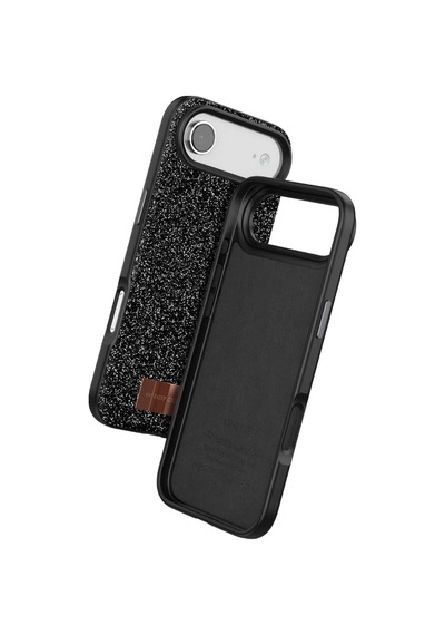 Onegif Apple iPhone Uyumlu 17 Air Bright Simli Kapak - Siyah İtdark49174
