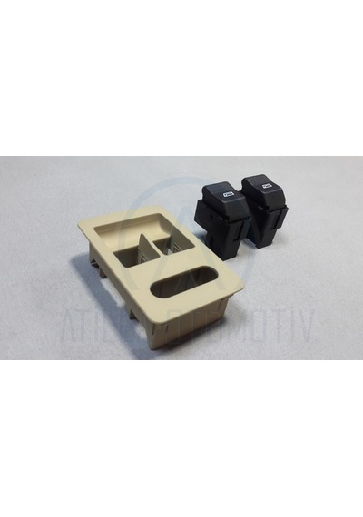 Vw Polo 6n2 1999-2002 Cam Düğme + Çerçeve Ön Sol Takım Bej