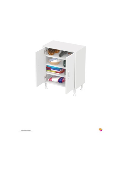 Söke 65 Cm Çok Amaçlı Kapaklı 3 Raflı 4 Bölmeli Komidin Dolap 65 Cm
