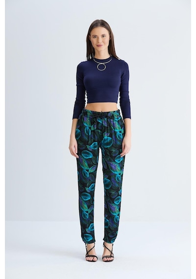 Sortie Collection Emprime Baskılı Pantolon Sax-sax Saks Mavi