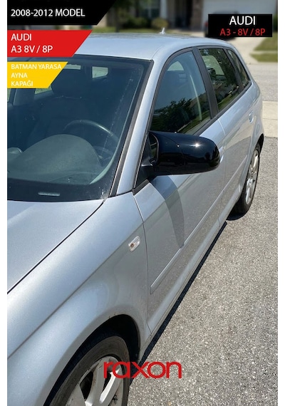 Audı A3 8p 2008-2012 Batman & Yarasa Ayna Kapağı Parlak Piano Black Sport
