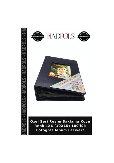 Özel Seri Resim Saklama Koyu Renk 4x6 10x15 100'lük Fotoğraf Albüm Lacivert