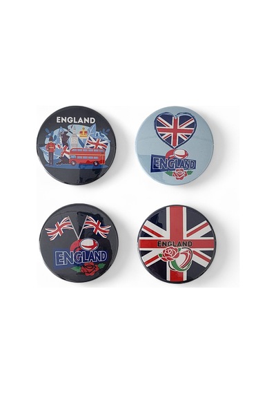 İngiltere Magnet Set 1 - 4'lü Buzdolabı Magnet England Karışık Renkli