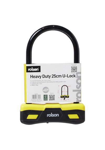 Rolson 66743 250 X 165 Mm U Type Bicycle Lock , Black Çok Renkli