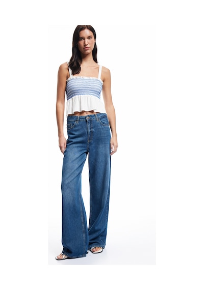 Koton Gipeli Brodeli Fisto Detaylı Kare Yaka Askılı Crop Bluz Ekru 5sak30085ew Ekru