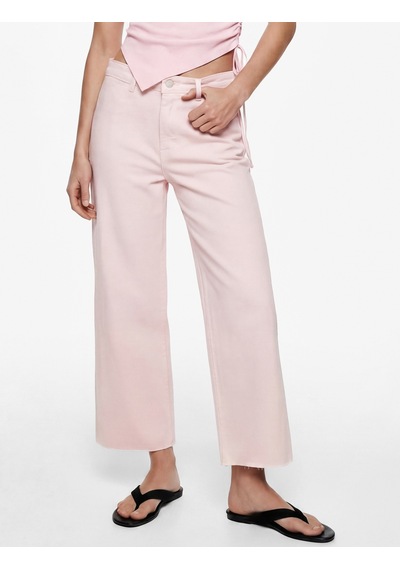 Koton Normal Bel Rahat Kalıp Kesik Paça Jean Pantolon - Culoette Jean Pembe 6sal40004mw Gül