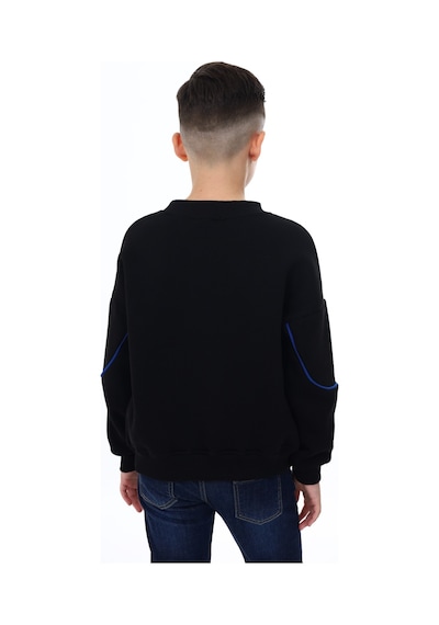 Toontoy Kids Toontoy Erkek Çocuk Relax Fit Bisiklet Yaka Parçalı Baskılı Sweatshirt - Cep Detaylı & 2 İplik Siyah Toontoy Kids Toontoy Erkek Çocuk Relax Fit Bisiklet Yaka Parçalı Baskılı Sweatshirt - Cep Detaylı & 2 İplik Siyah