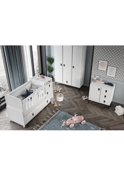 Patiko Rose Bebek Odası Takımı Beyaz