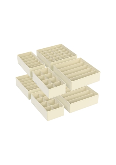 İç Çamaşırı Düzenleyici 8&apos Li Set, Çekmece Düzenleyici, Katlanabilir, Elbise Dolabı, Saklama Kutusu, Kumaş Kutular, Saklama, Sütyen, Çorap, Kravat İçin, Bej Rus008m01 Açık Gri